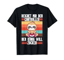 Reichet Mir Den Controller Der König Will Zocken Retro Gamer T-Shirt von BK Zocker Shirts Gaming Videospiel Gamer Geschenke