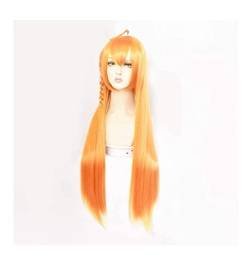 Perücken Perücke Natürliche Orange Farbverlauf Gelb Langes Glattes Haar Cosplay Anime Perücke Für Halloween Weihnachtsfeier Täglichen Party von BKALIT