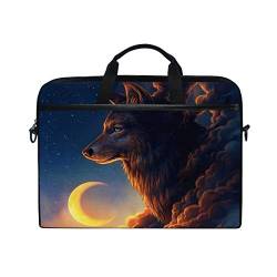 BKEOY Laptoptasche Starry Night Moon Wolf Laptop Tasche Sleeve Sleeve Sleeve Sleeve 13" bis 15,6 Zoll von BKEOY