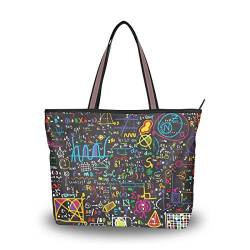 BKEOY große Damen-Handtasche, Schultertasche, Laptop-Tasche mit Reißverschluss, bunt, Mehrfarbig - multi - Größe: Large von BKEOY