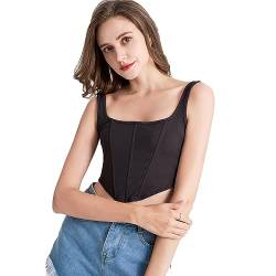 BKEPDY Damen Sexy Ärmellos Racerback Crop Top Y2K Rückenfreies Fischgräte Oberteil Strassenmode Neu im Sommer Oberteile (S) von BKEPDY