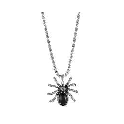 BKEPDY Spinne Anhänger Halskette Kristall Halloween Spinne Anhänger Halskette Spider Anhänger Punk Tier Charme Vintage Halskette Für Männer Frauen, Accessoire,Halloween, Karneval, Gothic von BKEPDY