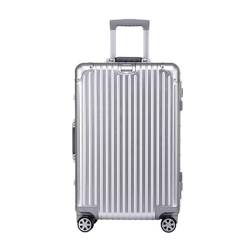 BKRJBDRS Koffer Trolley aus Aluminiumlegierung, komplett aus Magnesiumlegierung, Koffer aus Aluminiumlegierung, Metallkoffer, tragbarer Koffer, Reisekoffer von BKRJBDRS
