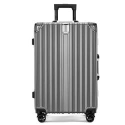 BKRJBDRS Koffer im Retro-Stil, Antikollisions-Trolley-Koffer mit Aluminiumrahmen, Anti-Fall-Ladeanschluss, Koffer für Männer und Frauen von BKRJBDRS