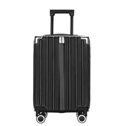 BKRJBDRS Koffer mit Aluminiumrahmen, Damen-Trolley, Boarding-Koffer, Licht, Ton, Lenkrolle, Passwort, Zollschloss, Koffer von BKRJBDRS