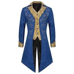 BKSCAYXS Herren Anzug Viktorianischen Fasching Kostüm Jacke Slim Fit Verkleidung Sakkos Traditionelles Prinz Anzug Revers Renaissance Smokingjacke von BKSCAYXS