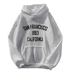 BKSCAYXS SAN Francisco California Frauen Bedrucktes Freizeit Sweatshirt Top Damen Hoodie Mit Kapuze Kapuzenpullover Pullover Pulli Sport Fitness Outdoor Casual Style Langarmshirt von BKSCAYXS