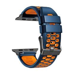 BKUANE Fluorkautschukband für Apple Watch Serie 9, 8, 7, 6, 5, 4, SE, 45 mm, 44 mm, 42 mm, Ultra 1, 2, 49 mm, Ersatz-Uhrenzubehör, Armband, 42MM, Achat von BKUANE