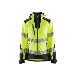 BLAKLADER Damen Jacke mit hoher Sichtbarkeit aus Softshell Softshelljacke, Gelb/Schwarz, XL von BLÅKLÄDER
