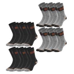 Black+Decker Herren Damen Unisex Sport Socken Essential Crew Baumwolle Black Grey Melange - 6er 9er 12er Pack von BLACK+DECKER