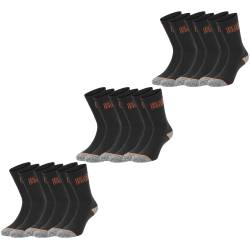 Black+Decker Herren Damen Unisex Sport Socken Essential Crew Baumwolle Black Grey Melange - 6er 9er 12er Pack von BLACK+DECKER