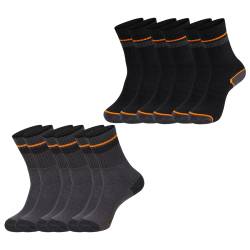 Black+Decker Herren Damen Unisex Sport Socken Essential Crew Baumwolle Black Grey Melange - 6er 9er 12er Pack von BLACK+DECKER