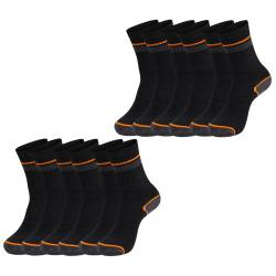 Black+Decker Herren Damen Unisex Sport Socken Essential Crew Baumwolle Black Grey Melange - 6er 9er 12er Pack von BLACK+DECKER