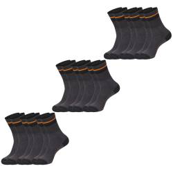 Black+Decker Herren Damen Unisex Sport Socken Essential Crew Baumwolle Black Grey Melange - 6er 9er 12er Pack von BLACK+DECKER