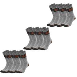 Black+Decker Herren Damen Unisex Sport Socken Essential Crew Baumwolle Black Grey Melange - 6er 9er 12er Pack von BLACK+DECKER