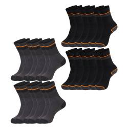 Black+Decker Herren Damen Unisex Sport Socken Essential Crew Baumwolle Black Grey Melange - 6er 9er 12er Pack von BLACK+DECKER