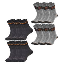 Black+Decker Herren Damen Unisex Sport Socken Essential Crew Baumwolle Black Grey Melange - 6er 9er 12er Pack von BLACK+DECKER