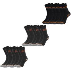 Black+Decker Herren Damen Unisex Sport Socken Essential Crew Baumwolle Black Grey Melange - 6er 9er 12er Pack von BLACK+DECKER