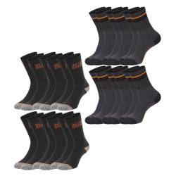 Black+Decker Herren Damen Unisex Sport Socken Essential Crew Baumwolle Black Grey Melange - 6er 9er 12er Pack von BLACK+DECKER