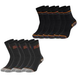 Black+Decker Herren Damen Unisex Sport Socken Essential Crew Baumwolle Black Grey Melange - 6er 9er 12er Pack von BLACK+DECKER