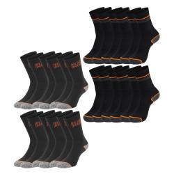 Black+Decker Herren Damen Unisex Sport Socken Essential Crew Baumwolle Black Grey Melange - 6er 9er 12er Pack von BLACK+DECKER