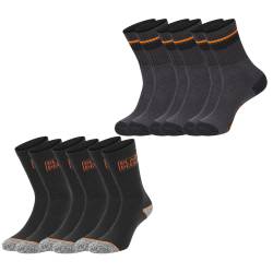 Black+Decker Herren Damen Unisex Sport Socken Essential Crew Baumwolle Black Grey Melange - 6er 9er 12er Pack von BLACK+DECKER