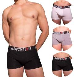 Black Elvis Clothing Herren Boxershorts 3-er Pack In Weiß, Grau Und Schwarz - Unterwäsche Unterhosen Herren Baumwolle - Perfekt Für Den Täglichen Gebrauch von BLACK ELVIS FOUR SEASON CLOTHING