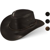 BLACK FOREST FOX Cowboyhut JERO Herren Western Cowboy Rindsleder Hut Braun Größe S von BLACK FOREST FOX