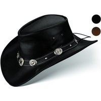 BLACK FOREST FOX Cowboyhut STAR Cowboy Western Leder Hut Schwarz Größe S von BLACK FOREST FOX