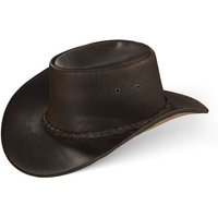 BLACK FOREST FOX Cowboyhut SYDNEY Western Cowboy Premium Leder Hut Brown Größe L von BLACK FOREST FOX