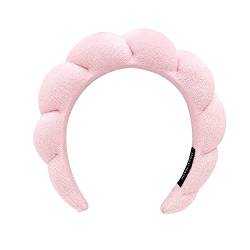 BLAISTER Hautpflege Stirnband für Frauen, Spa Stirnband, Make-up Stirnband zum Waschen des Gesichts, Weiches Handtuch Stirnband für Gesichtsmaske, Niedliches Haarband für Dusche (Rosa) von BLAISTER