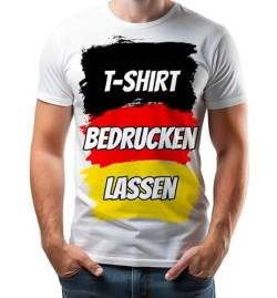 BLAK TEE Herren T-Shirt Bedrucken Lassen — T-Shirt Herren personalisiert mit Namen und Foto Geschenk mit eigenem Bild — Tshirt Rückenprint Weiß 4XL von BLAK TEE