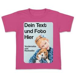 BLAK TEE Kinder Personalisierbares T-Shirt Selbst Gestalten mit Foto und Text T-Shirt Fuchsie 3/4 Jahre von BLAK TEE