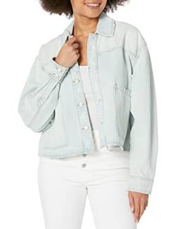 [BLANKNYC] Damen Luxus Bekleidung Denim Trucker Jacke, bequemer und stilvoller Mantel, Piano Solo, X-Klein von [BLANKNYC]