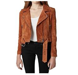 [BLANKNYC] Damen Motorradjacke aus echtem Wildleder, El Dorado, Small von [BLANKNYC]