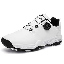 Men's Golf Shoes Waterproof Wear-Resistant Non-Slip Golf Shoes Ladies Swivel Buckle Pink Golf Shoes von BLBK
