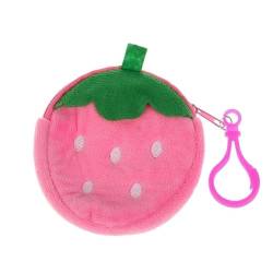 1 Stück süße Fruchtform Plüsch Geldbörse Wassermelone Ananas Orange Erdbeere Geldbörse Tasche Schlüsselanhänger Tasche (Color : D) von BLBTEDUAMDE