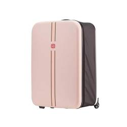 BLBTEDUAMDE 20/24-Zoll-Reisekoffer mit Rädern, zusammenklappbar, tragbar, Trolley-Gepäckkoffer, Business, ABS + PC, leichtes Gepäck (Color : Pink, Size : 24 inch) von BLBTEDUAMDE
