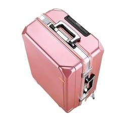 BLBTEDUAMDE Aluminiumrahmen-Koffer, Reisegepäck, Trolley-Koffer, 20-Zoll-Passwort, Kabinen-Reisetaschen, Studenten-Koffer (Color : Pink, Size : 24") von BLBTEDUAMDE