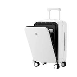 BLBTEDUAMDE Design-Gepäck, Geschäftsreise-Koffer, Handgepäck, Bordkabine, Trolley-Koffer, PC-Material, rollender Spinner (Color : Smoke White, Size : 20") von BLBTEDUAMDE