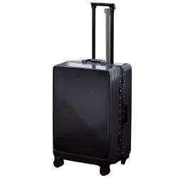 BLBTEDUAMDE Koffer Universal Mute Wheel Große Kapazität Aluminiumrahmen Koffer 20 Zoll Passwort Handgepäck mit Rädern Valises (Color : Black, Size : 22 inch) von BLBTEDUAMDE