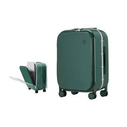 BLBTEDUAMDE Koffer mit Aluminiumrahmen, Handgepäck, Rollgepäck, schöner Bordkabinen-Koffer, 18 20 24 Zoll (Color : Blackish Green, Size : 20") von BLBTEDUAMDE