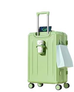BLBTEDUAMDE Multifunktionaler Trolley-Koffer, 20 Zoll, Elegantes Gepäck, Damen, leicht, Trolley-Koffer, Studenten-Passwort-Box (Color : Matcha Green, Size : 28") von BLBTEDUAMDE