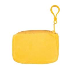 Solide Plüsch-Geldbörse for Damen, niedliche Geldbörse, Ausweistasche, Schlüsselanhänger, minimalistische Münztasche, Kawaii-Geldbörsen for Damen (Color : Yellow) von BLBTEDUAMDE