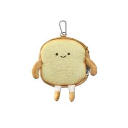 Toast Brot Geldbörse Cartoon Flush Wallet Schlüsselanhänger Taschen Tragbare Mädchen Umhängetasche Kleine Aufbewahrungstaschen (Color : B) von BLBTEDUAMDE
