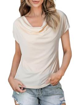 BLENCOT Damen Bluse Elegant Oberteile Kurzarm Sommer V-Ausschnitt Bluse T-Shirt Tunika Blusen Top von BLENCOT