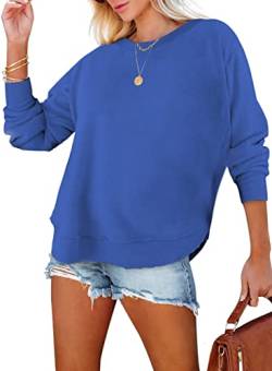 BLENCOT Damen Langarmshirt Rundhals Oberteile Casual Basic T-Shirt Einfarbige Shirts Baumwolle Tunika Bluse Tops von BLENCOT