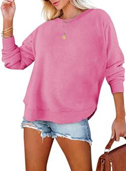 BLENCOT Damen Langarmshirt Rundhals Oberteile Casual Basic T-Shirt Einfarbige Shirts Baumwolle Tunika Bluse Tops von BLENCOT