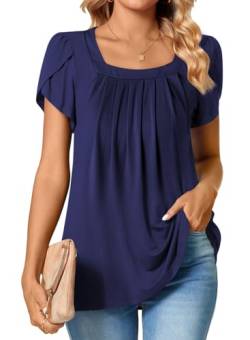 BLENCOT Damen T-Shirt Elegant Kleid Tops Oberteile mit Quadratischem Ausschnitt Bluse Casual Loose Shirts von BLENCOT
