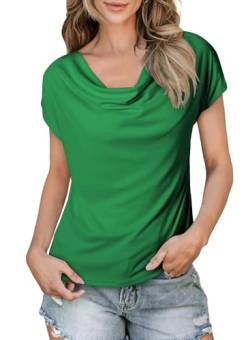 BLENCOT Damen T-Shirt Rundhals Kurzarm Sommer Shirts Einfarbig Klassic Tops Büro Casual Oberteile von BLENCOT
